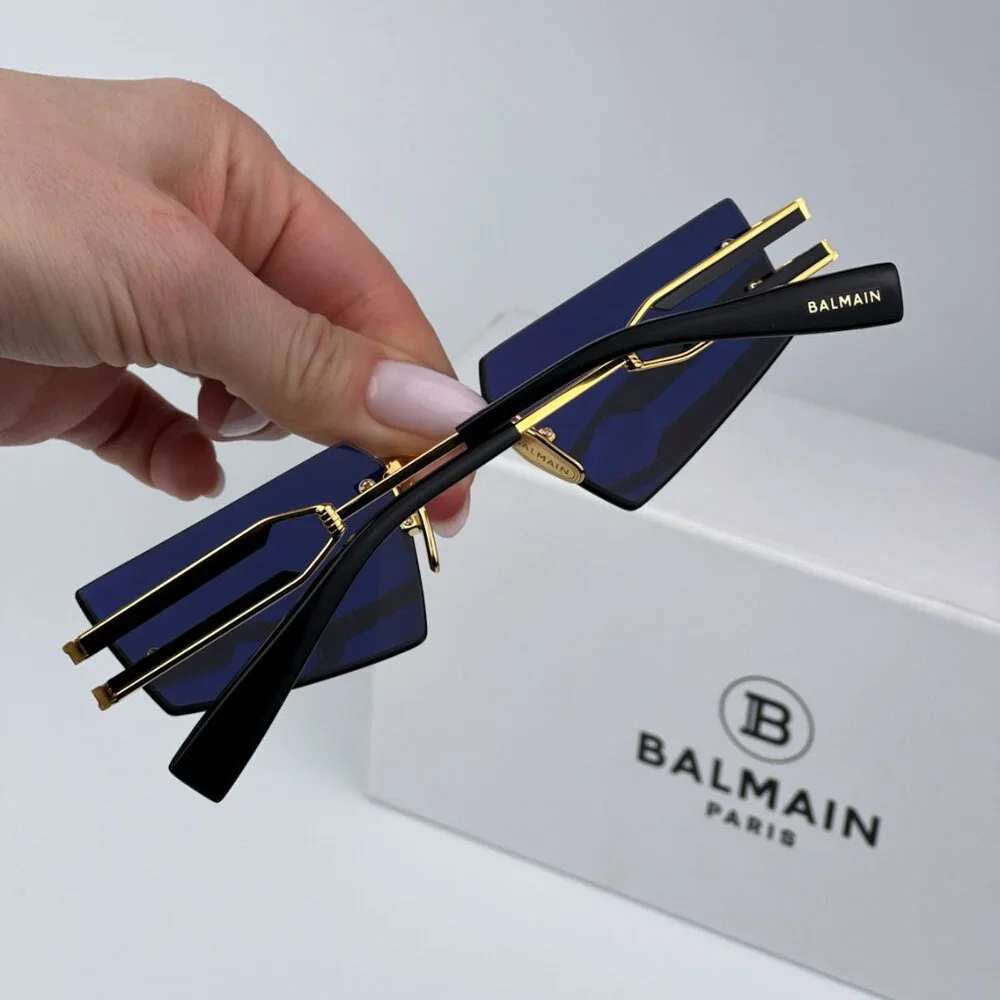 Balmain FIXE BPS-123A-54 Men BRAND NEW Sunglasses Titanium Gold Grey Geometric